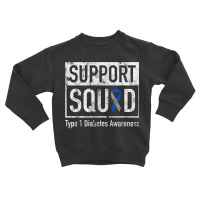 Support Squad Type 1 Diabetes Awareness Ribbon Toddler Sweatshirt | Artistshot