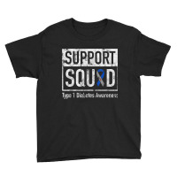 Support Squad Type 1 Diabetes Awareness Ribbon Youth Tee | Artistshot