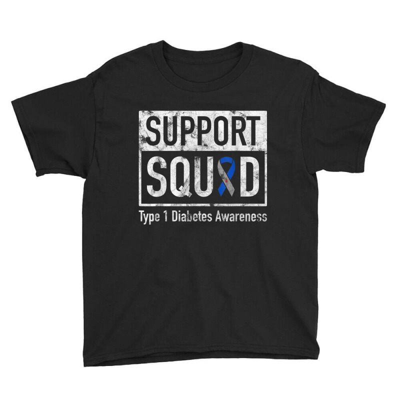 Support Squad Type 1 Diabetes Awareness Ribbon Youth Tee by RobertRayColton | Artistshot