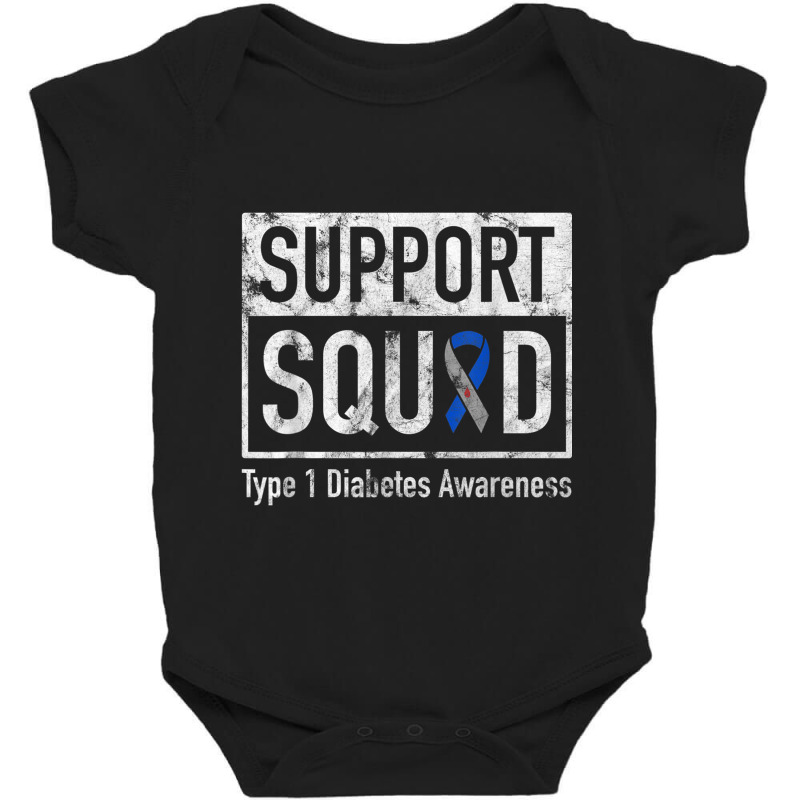 Support Squad Type 1 Diabetes Awareness Ribbon Baby Bodysuit by RobertRayColton | Artistshot