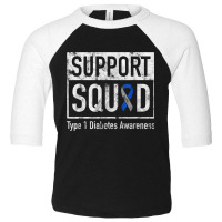 Support Squad Type 1 Diabetes Awareness Ribbon Toddler 3/4 Sleeve Tee | Artistshot