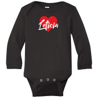 I Love Leticia First Name Tshirt I Heart Named Long Sleeve Baby Bodysuit | Artistshot