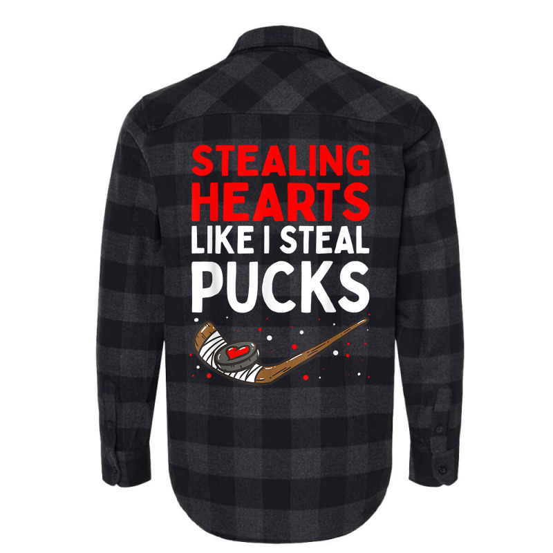 Stealing Heart Like I Steal Pucks Valentines Day Hockey Cute T Shirt Flannel Shirt | Artistshot