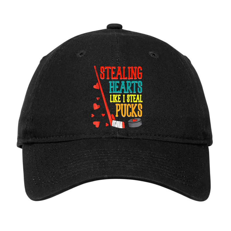 Stealing Hearts Like I Steal Pucks Valentines Day Ice Hockey T Shirt Adjustable Cap by xq8pjbeamer | Artistshot