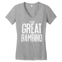 The Great Bambino Baseball Home Run Hitter Tee Shirt Women's V-neck T-shirt | Artistshot