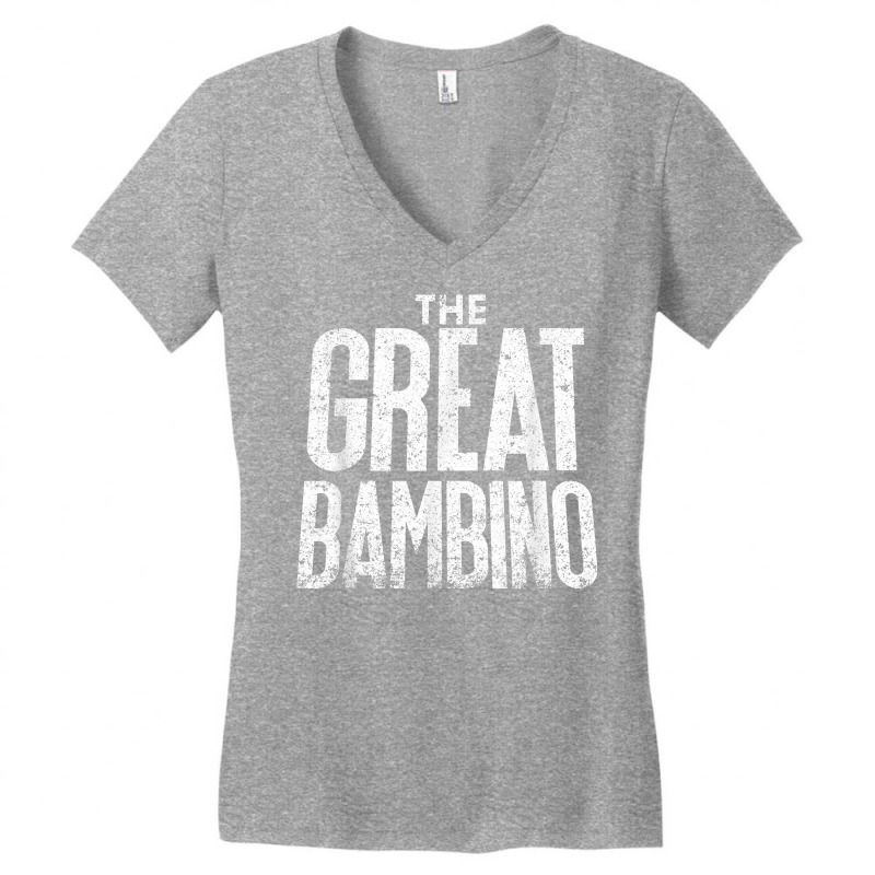 The Great Bambino Baseball Home Run Hitter Tee Shirt Women's V-Neck T-Shirt by adam.troare | Artistshot