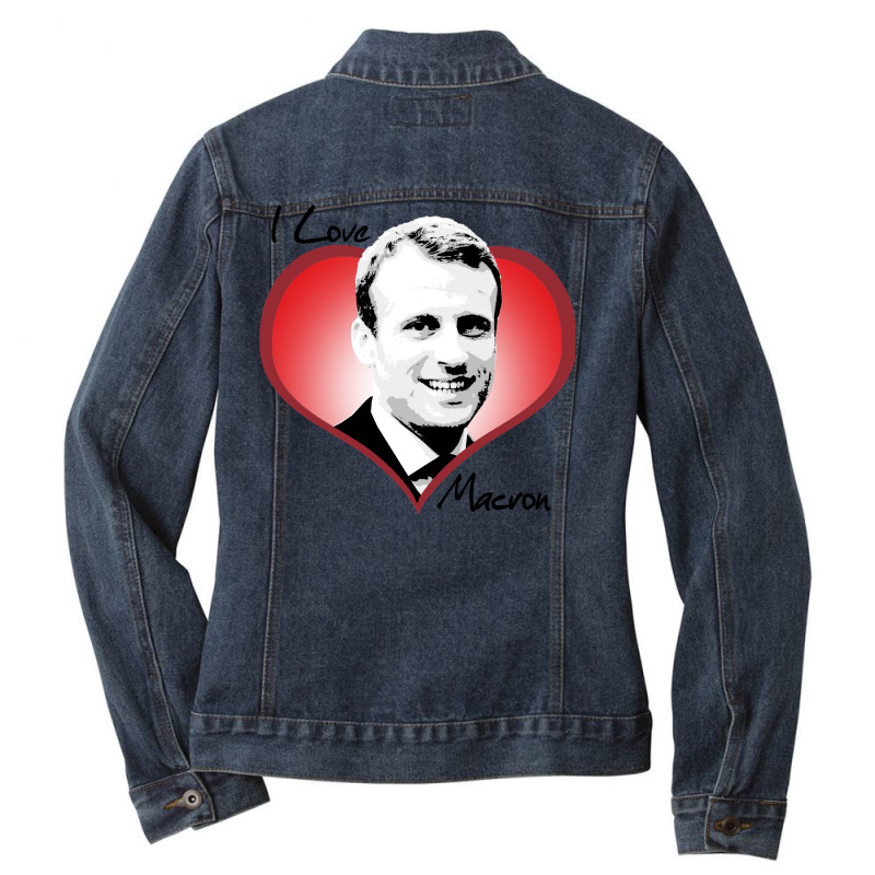 I Love Macron Fitted  Aesthetic Love Ladies Denim Jacket by oregonreamer5 | Artistshot