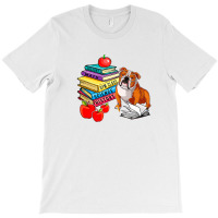 English Bulldog Sunglasses School Books First Day Of School T-shirt | Artistshot