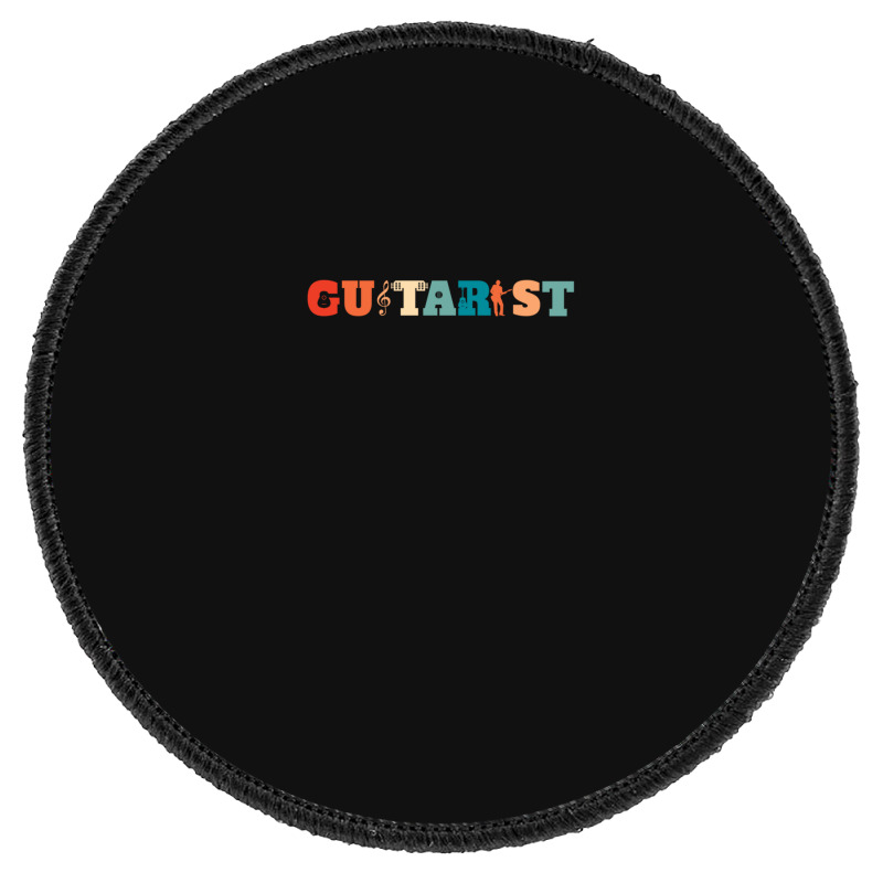 Retro Guitar String Instrument Musician   Vintage Guitarist Round Patch | Artistshot