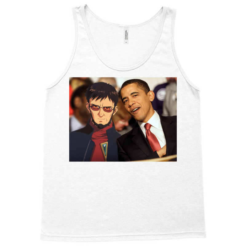 Gendo Ikari And Barrack Obama   Hipster Tank Top by gouselauckt | Artistshot