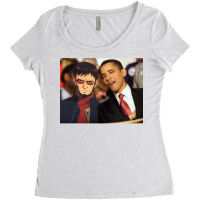 Gendo Ikari And Barrack Obama   Hipster Women's Triblend Scoop T-shirt | Artistshot