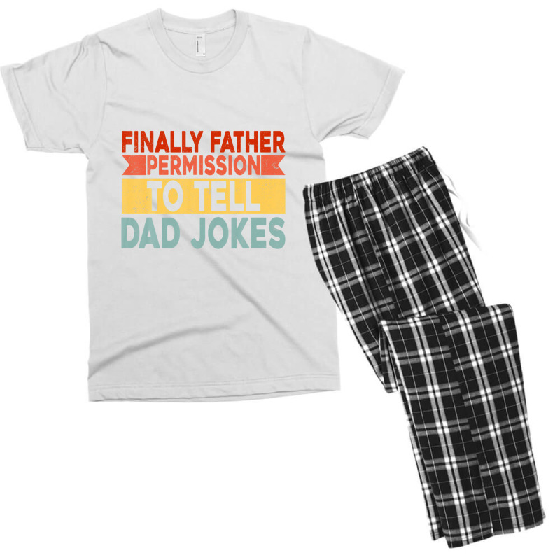 Mens Finally Father Permission To Tell Dad Jokes Men's T-shirt Pajama Set by areiasmernelz | Artistshot