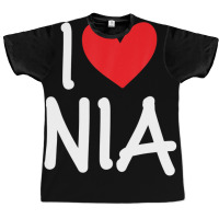 I Love Nia Name Personalized Girl Woman Bff Friend Heart Graphic T-shirt | Artistshot