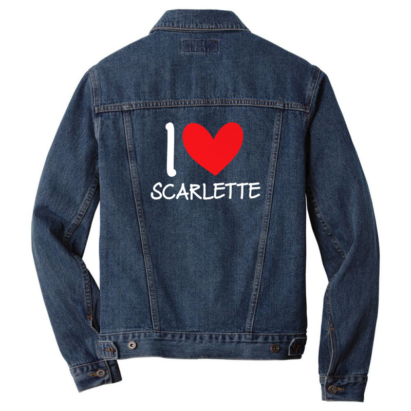 I Love Scarlette Name Personalized Girl Woman Bff Her Heart Men Denim Jacket | Artistshot