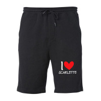 I Love Scarlette Name Personalized Girl Woman Bff Her Heart Fleece Short | Artistshot