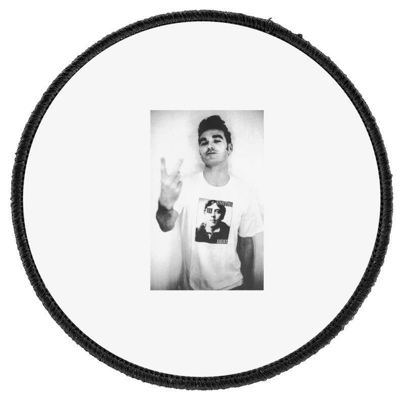 Morrissey Finger Flip [twhite] Round Patch | Artistshot