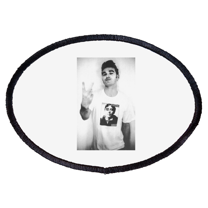 Morrissey Finger Flip [twhite] Oval Patch | Artistshot