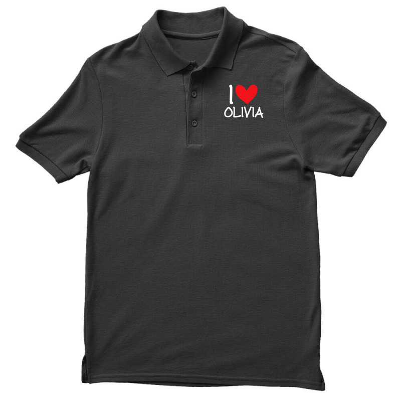 I Love Olivia Name Personalized Girl Woman Bff Friend Heart Men's Polo Shirt | Artistshot