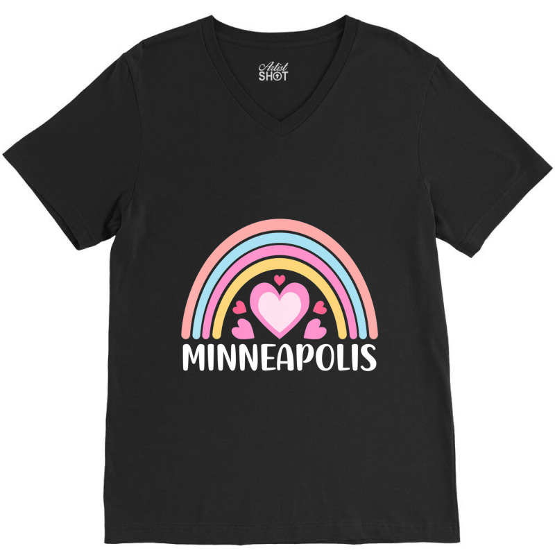 Limited Edition Minneapolis Minnesota Rainbow V-neck Tee | Artistshot