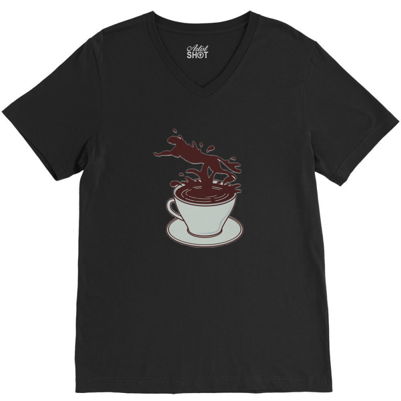 Coffee Cheater Fancy Deal Digital Art Graphic Vector T V-neck Tee | Artistshot