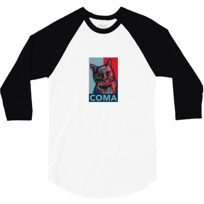 Coma Cat 3/4 Sleeve Shirt Designed By Asatya