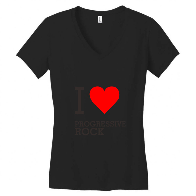 I Love Progressive Rock Women's V-Neck T-Shirt by DannyJones | Artistshot