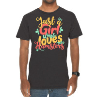 Just A Girl Who Love T  Shirt Just A Girl Who Loves Hamsters Gift Prod Vintage T-shirt | Artistshot