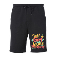 Just A Girl Who Love T  Shirt Just A Girl Who Loves Hamsters Gift Prod Fleece Short | Artistshot