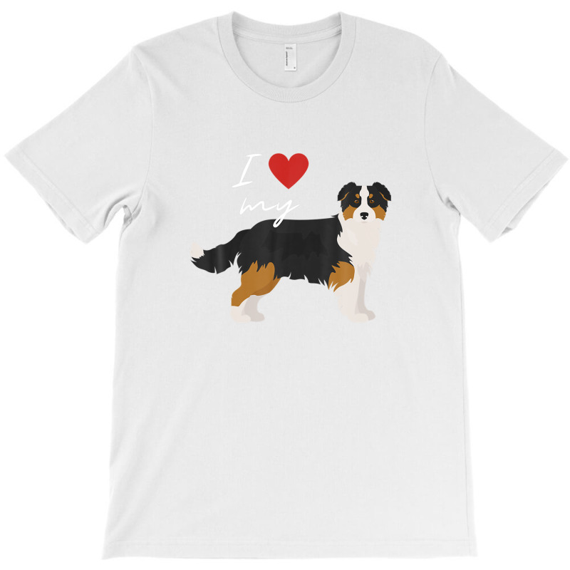 I Love My Black & Tan Australian Shepherd Dog Lover T-Shirt by winatadeepood | Artistshot