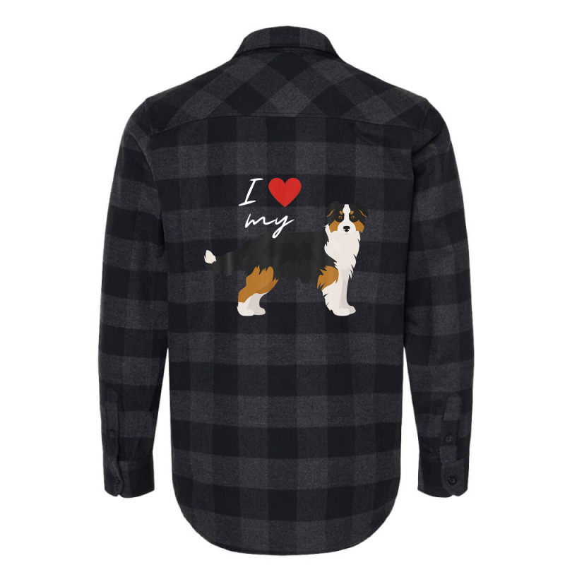 I Love My Black & Tan Australian Shepherd Dog Lover Flannel Shirt by winatadeepood | Artistshot