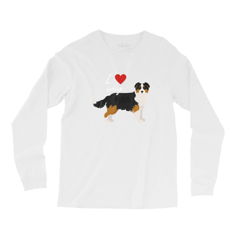 I Love My Black & Tan Australian Shepherd Dog Lover Long Sleeve Shirts by winatadeepood | Artistshot