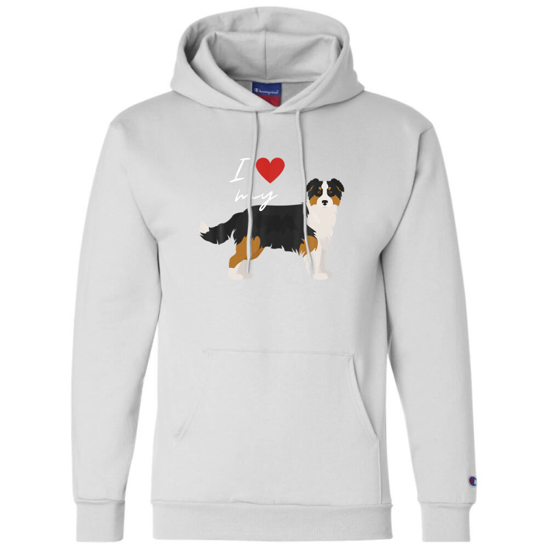 I Love My Black & Tan Australian Shepherd Dog Lover Champion Hoodie by winatadeepood | Artistshot