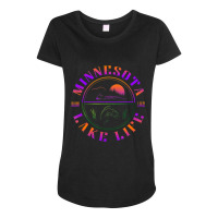 Hot Trend Minnesota Lake Life With Loon, Walleye, And Sunset Maternity Scoop Neck T-shirt | Artistshot