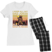 Fathers Day Dad Bod I Keep All My Dad Jokes In A Dad-a-base Women's Pajamas Set | Artistshot