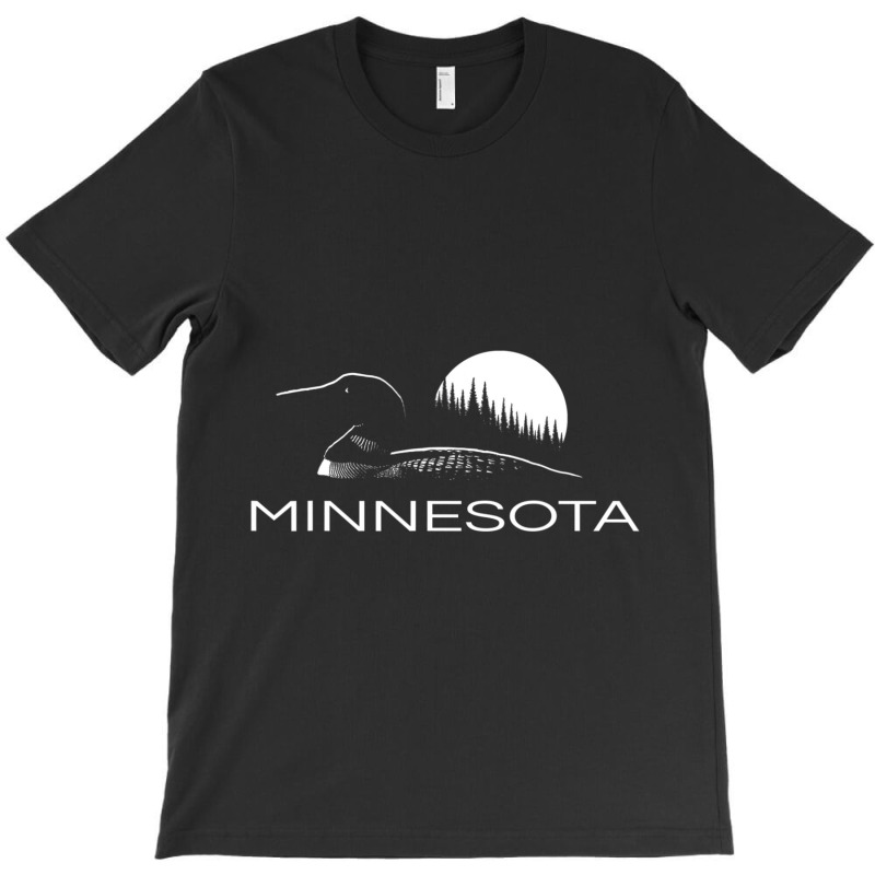 Limited Edition Minnesota Loon And Trees In Moonlight T-shirt | Artistshot