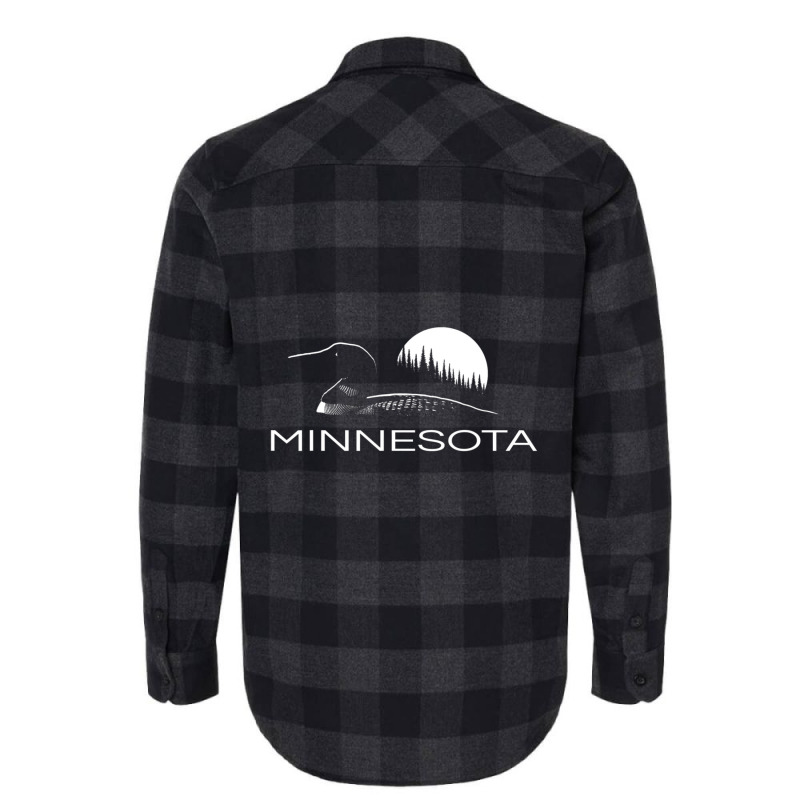 Limited Edition Minnesota Loon And Trees In Moonlight Flannel Shirt | Artistshot