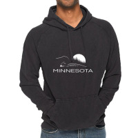 Limited Edition Minnesota Loon And Trees In Moonlight Vintage Hoodie | Artistshot