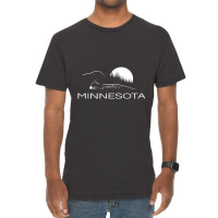 Limited Edition Minnesota Loon And Trees In Moonlight Vintage T-shirt | Artistshot