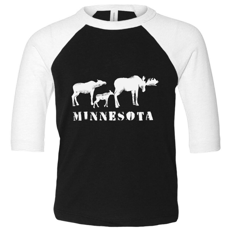 Limited Edition Minnesota Mn Moose Family Toddler 3/4 Sleeve Tee by Sizemore Adame | Artistshot