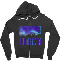 Trending Minnesota Northern Lights Aurora Borealis Night Stars Zipper Hoodie | Artistshot