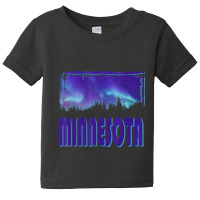 Trending Minnesota Northern Lights Aurora Borealis Night Stars Baby Tee | Artistshot