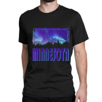 Trending Minnesota Northern Lights Aurora Borealis Night Stars Classic T-shirt | Artistshot