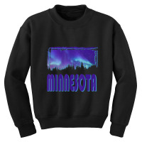 Trending Minnesota Northern Lights Aurora Borealis Night Stars Youth Sweatshirt | Artistshot