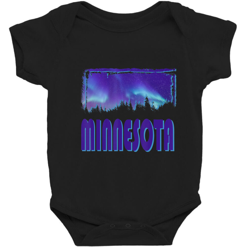 Trending Minnesota Northern Lights Aurora Borealis Night Stars Baby Bodysuit | Artistshot