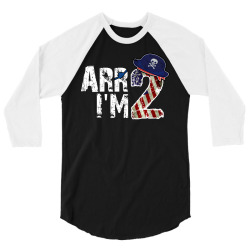 funny i'm 2 pirate american birthday t shirt 3/4 Sleeve Shirt | Artistshot
