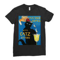 Mix Your Drinks With Catz Cats Bitters Poster Cool Ladies Fitted T-shirt | Artistshot