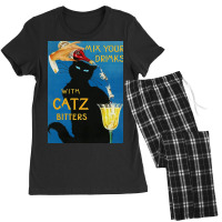 Mix Your Drinks With Catz Cats Bitters Poster Cool Women's Pajamas Set | Artistshot