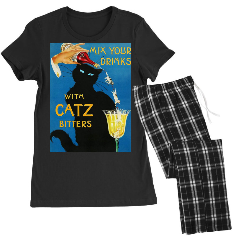 Mix Your Drinks With Catz Cats Bitters Poster Cool Women's Pajamas Set by faqottpapacb | Artistshot