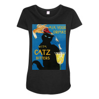 Mix Your Drinks With Catz Cats Bitters Poster Cool Maternity Scoop Neck T-shirt | Artistshot