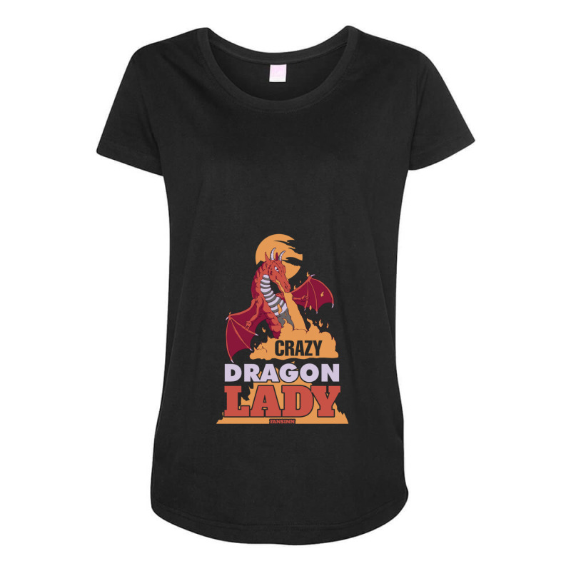 Crazy Dragon Lady 41 Maternity Scoop Neck T-shirt by SparkleTzeremes | Artistshot